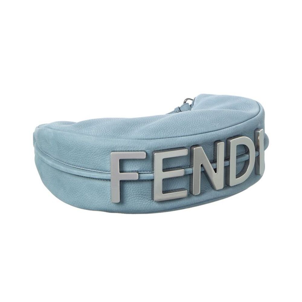 Fendi Fendigraphy Small Leather Hobo Bag, Blue - Picture 4 of 6